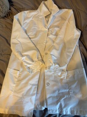 White Button-Front Lab chef Coat